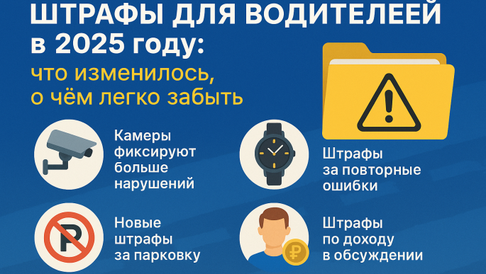 🚗 Штрафы для водителей в 2025 году: что изменилось, о чём легко забыть