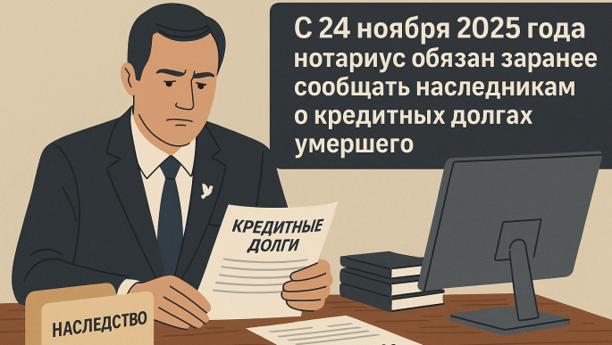 🕊️ С 24 ноября 2025 года нотариус обязан заранее сообщать наследникам о кредитных долгах умершего