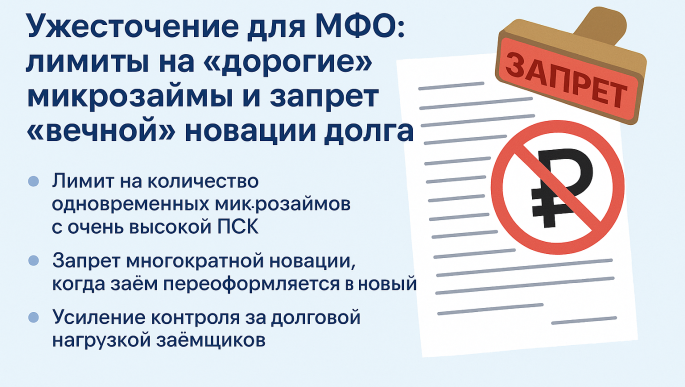 Ужесточение для МФО: лимиты на «дорогие» микрозаймы и запрет «вечной» новации долга