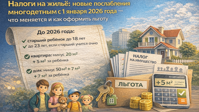 Налоги на жильё: новые послабления многодетным с 1 января 2026 года — что меняется и как оформить льготу