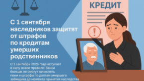 ⚖️ С 1 сентября наследников защитят от штрафов по кредитам умерших родственников