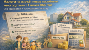 Налоги на жильё: новые послабления многодетным с 1 января 2026 года — что меняется и как оформить льготу