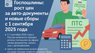 🚘 Госпошлины: рост цен за авто-документы и новые сборы с 1 сентября 2025 года