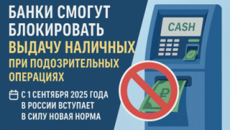 Банки смогут блокировать выдачу наличных при подозрительных операциях
