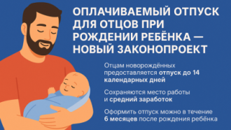 👨‍👶 Оплачиваемый отпуск для отцов при рождении ребёнка — новый законопроект